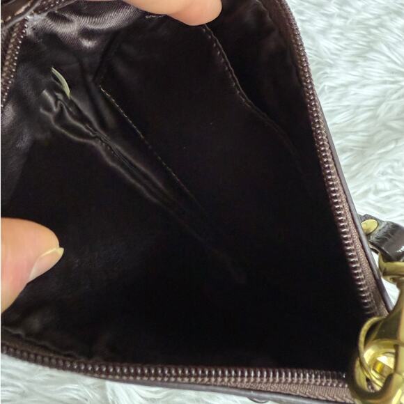 COACH Brown Signature Canvas Wristlet - Picture 6 of 7